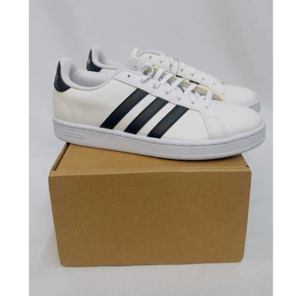 adidas Women's Grand‎ Court Shoe, White/Black/White, 9.5